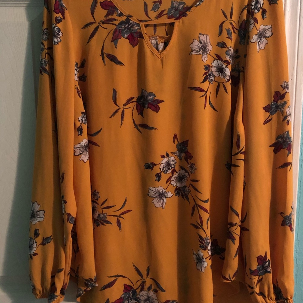 Women’s blouse, yellow, floral